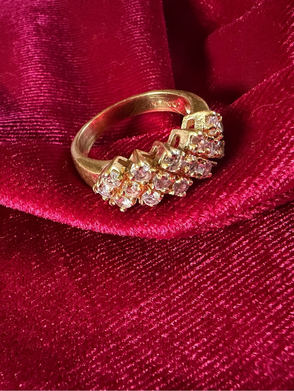 Vintage 14K HGE Cluster Cocktail Ring Sz 8